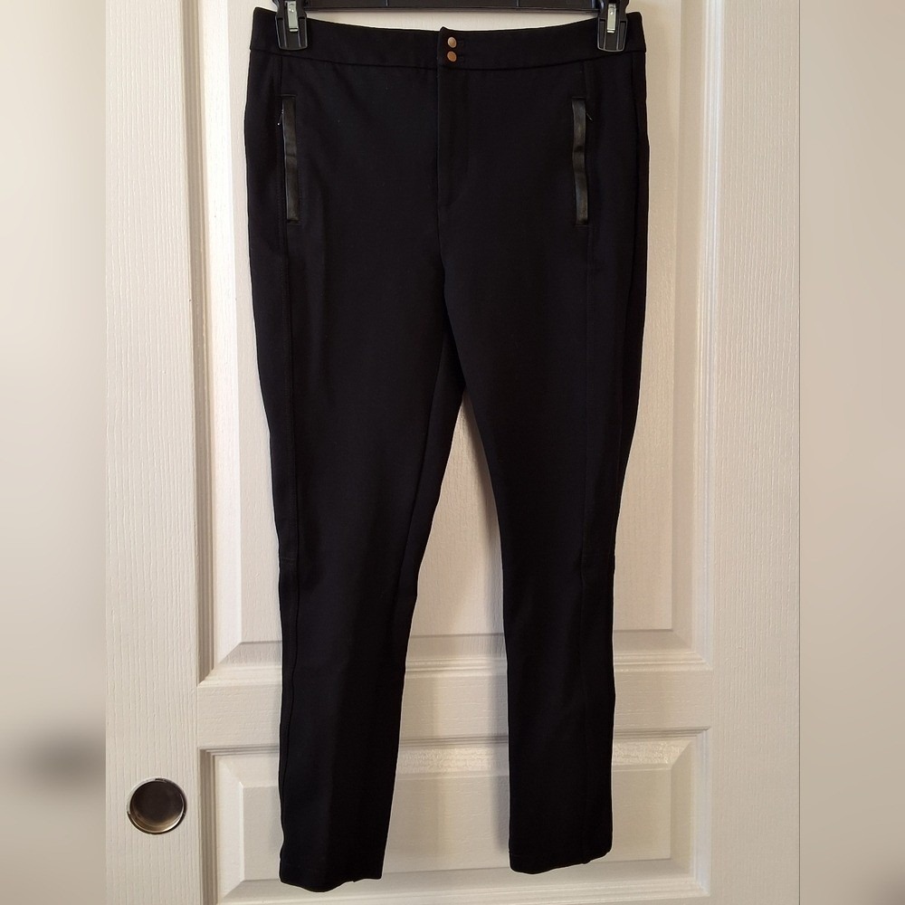 Anthropologie Black Straight-Leg Ponte Ankle Pants